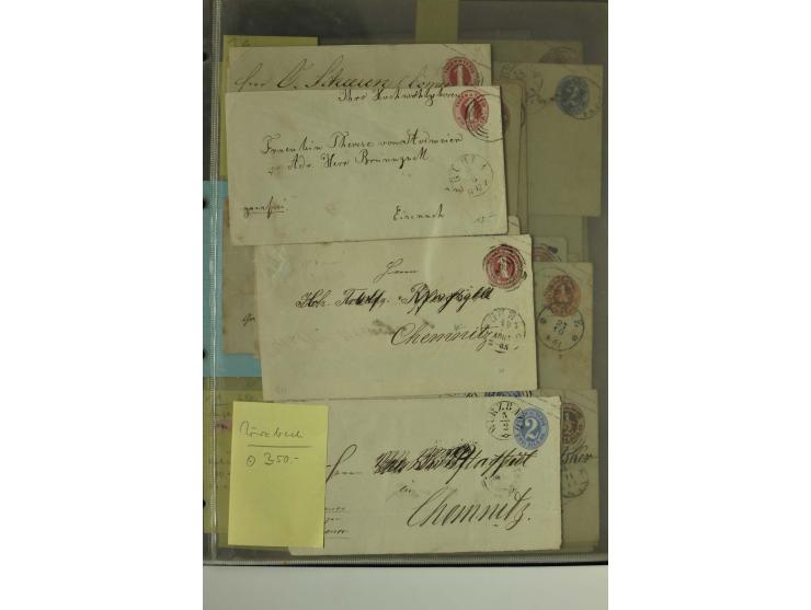 1861/65, große Ganzsachensammlung mit ca. 320 Umschlägen, ungebraucht und gestempelt mit einigen guten Umschlägen u.a. SU1 un