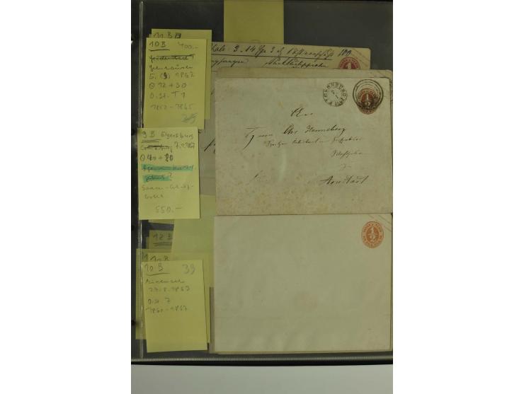 1861/65, große Ganzsachensammlung mit ca. 320 Umschlägen, ungebraucht und gestempelt mit einigen guten Umschlägen u.a. SU1 un