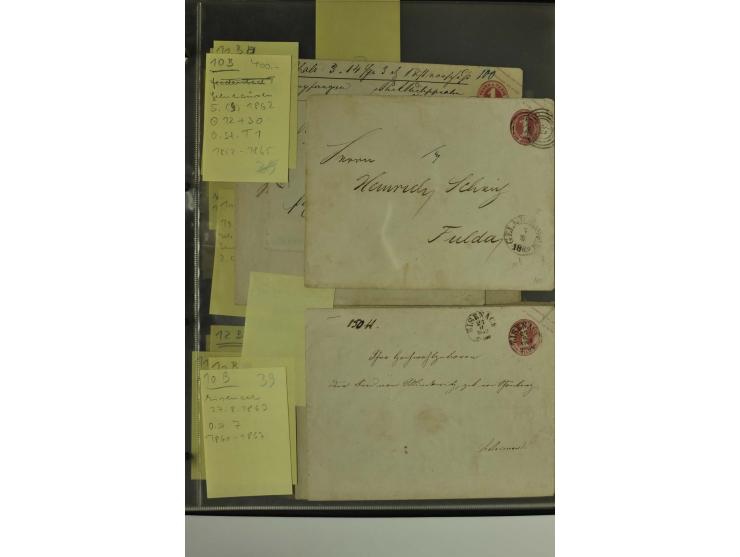 1861/65, große Ganzsachensammlung mit ca. 320 Umschlägen, ungebraucht und gestempelt mit einigen guten Umschlägen u.a. SU1 un