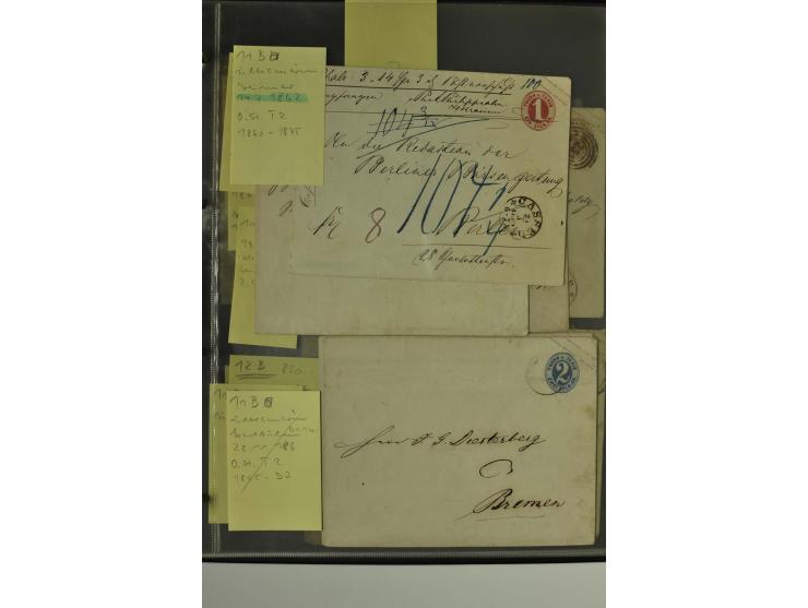 1861/65, große Ganzsachensammlung mit ca. 320 Umschlägen, ungebraucht und gestempelt mit einigen guten Umschlägen u.a. SU1 un
