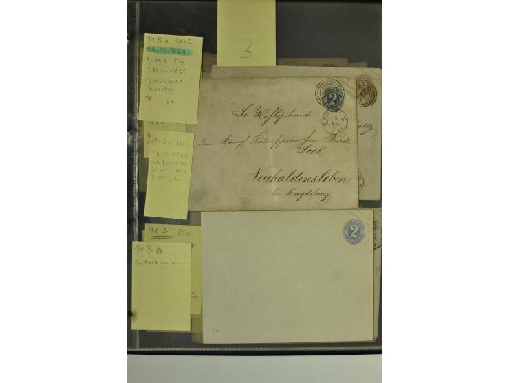 1861/65, große Ganzsachensammlung mit ca. 320 Umschlägen, ungebraucht und gestempelt mit einigen guten Umschlägen u.a. SU1 un