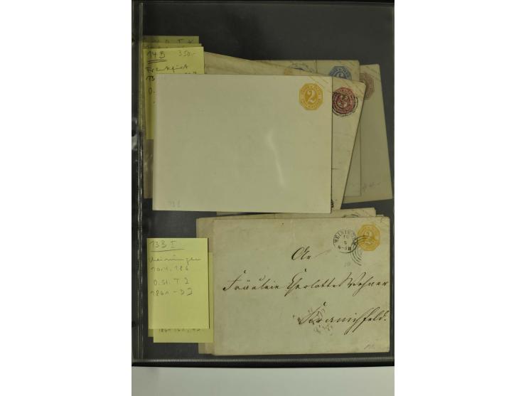 1861/65, große Ganzsachensammlung mit ca. 320 Umschlägen, ungebraucht und gestempelt mit einigen guten Umschlägen u.a. SU1 un