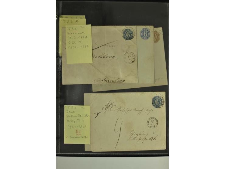 1861/65, große Ganzsachensammlung mit ca. 320 Umschlägen, ungebraucht und gestempelt mit einigen guten Umschlägen u.a. SU1 un