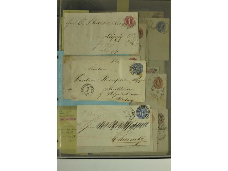 1861/65, große Ganzsachensammlung mit ca. 320 Umschlägen, ungebraucht und gestempelt mit einigen guten Umschlägen u.a. SU1 un