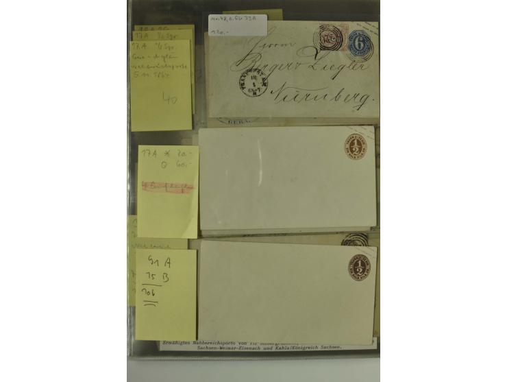 1861/65, große Ganzsachensammlung mit ca. 320 Umschlägen, ungebraucht und gestempelt mit einigen guten Umschlägen u.a. SU1 un