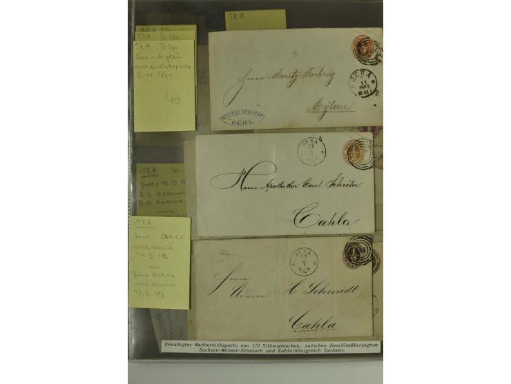 1861/65, große Ganzsachensammlung mit ca. 320 Umschlägen, ungebraucht und gestempelt mit einigen guten Umschlägen u.a. SU1 un