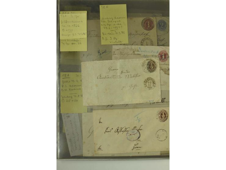 1861/65, große Ganzsachensammlung mit ca. 320 Umschlägen, ungebraucht und gestempelt mit einigen guten Umschlägen u.a. SU1 un