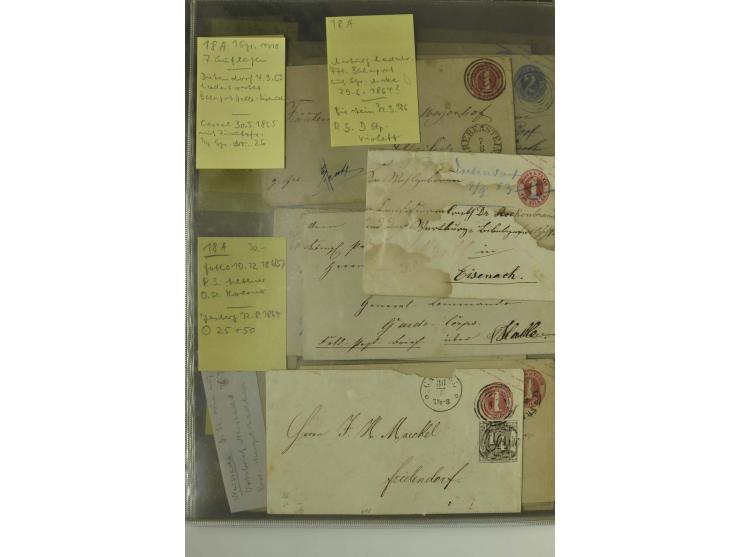 1861/65, große Ganzsachensammlung mit ca. 320 Umschlägen, ungebraucht und gestempelt mit einigen guten Umschlägen u.a. SU1 un