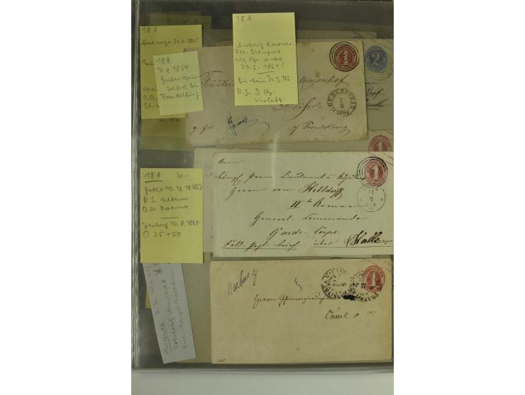 1861/65, große Ganzsachensammlung mit ca. 320 Umschlägen, ungebraucht und gestempelt mit einigen guten Umschlägen u.a. SU1 un