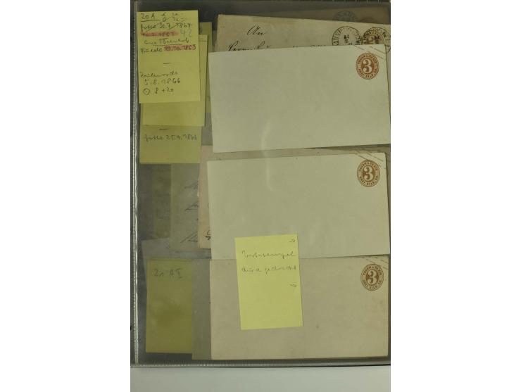 1861/65, große Ganzsachensammlung mit ca. 320 Umschlägen, ungebraucht und gestempelt mit einigen guten Umschlägen u.a. SU1 un