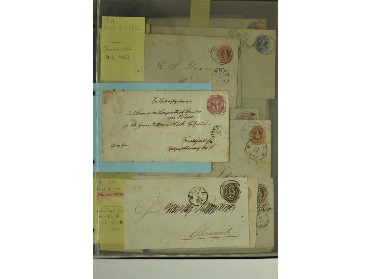 1861/65, große Ganzsachensammlung mit ca. 320 Umschlägen, ungebraucht und gestempelt mit einigen guten Umschlägen u.a. SU1 un