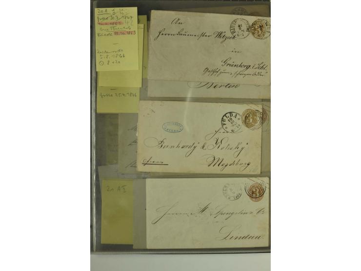 1861/65, große Ganzsachensammlung mit ca. 320 Umschlägen, ungebraucht und gestempelt mit einigen guten Umschlägen u.a. SU1 un