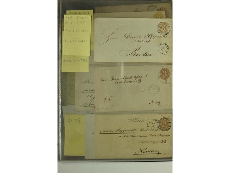 1861/65, große Ganzsachensammlung mit ca. 320 Umschlägen, ungebraucht und gestempelt mit einigen guten Umschlägen u.a. SU1 un