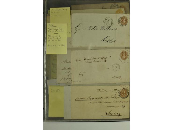 1861/65, große Ganzsachensammlung mit ca. 320 Umschlägen, ungebraucht und gestempelt mit einigen guten Umschlägen u.a. SU1 un