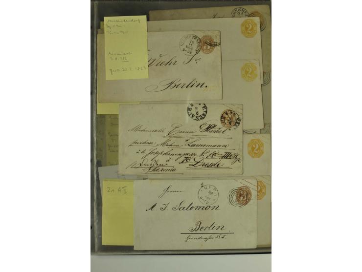 1861/65, große Ganzsachensammlung mit ca. 320 Umschlägen, ungebraucht und gestempelt mit einigen guten Umschlägen u.a. SU1 un
