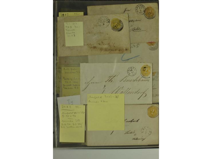 1861/65, große Ganzsachensammlung mit ca. 320 Umschlägen, ungebraucht und gestempelt mit einigen guten Umschlägen u.a. SU1 un