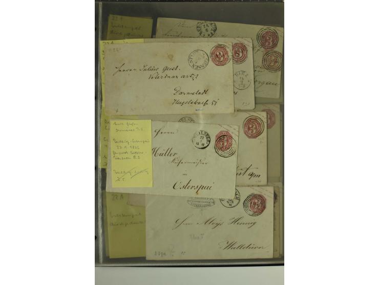 1861/65, große Ganzsachensammlung mit ca. 320 Umschlägen, ungebraucht und gestempelt mit einigen guten Umschlägen u.a. SU1 un