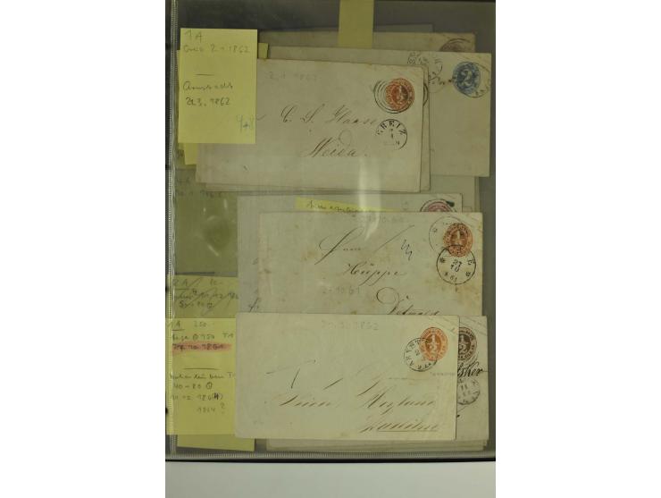 1861/65, große Ganzsachensammlung mit ca. 320 Umschlägen, ungebraucht und gestempelt mit einigen guten Umschlägen u.a. SU1 un