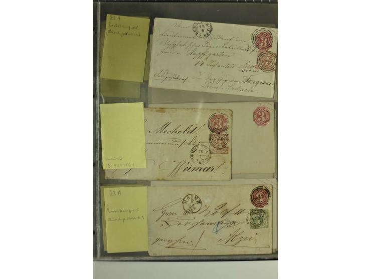 1861/65, große Ganzsachensammlung mit ca. 320 Umschlägen, ungebraucht und gestempelt mit einigen guten Umschlägen u.a. SU1 un