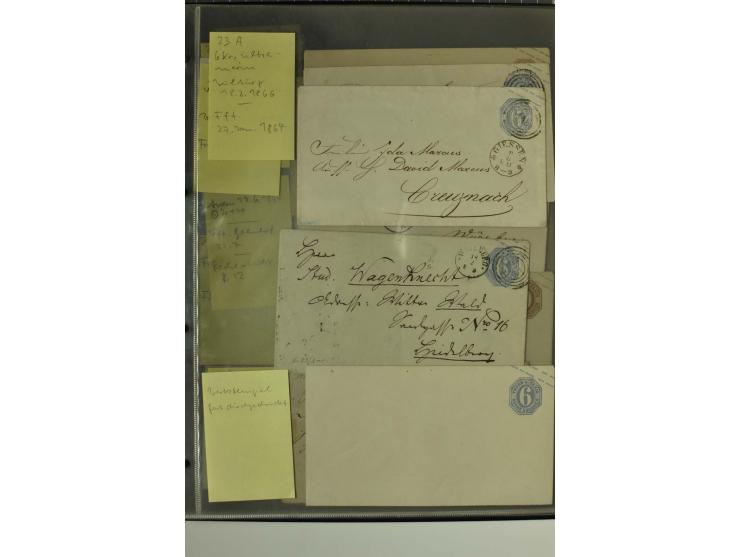 1861/65, große Ganzsachensammlung mit ca. 320 Umschlägen, ungebraucht und gestempelt mit einigen guten Umschlägen u.a. SU1 un