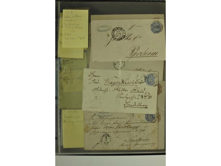 1861/65, große Ganzsachensammlung mit ca. 320 Umschlägen, ungebraucht und gestempelt mit einigen guten Umschlägen u.a. SU1 un
