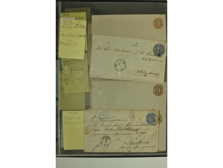1861/65, große Ganzsachensammlung mit ca. 320 Umschlägen, ungebraucht und gestempelt mit einigen guten Umschlägen u.a. SU1 un