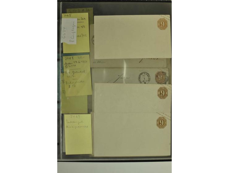 1861/65, große Ganzsachensammlung mit ca. 320 Umschlägen, ungebraucht und gestempelt mit einigen guten Umschlägen u.a. SU1 un