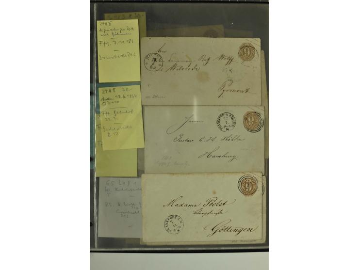 1861/65, große Ganzsachensammlung mit ca. 320 Umschlägen, ungebraucht und gestempelt mit einigen guten Umschlägen u.a. SU1 un