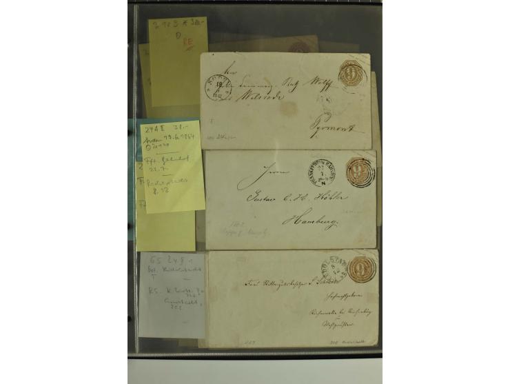 1861/65, große Ganzsachensammlung mit ca. 320 Umschlägen, ungebraucht und gestempelt mit einigen guten Umschlägen u.a. SU1 un