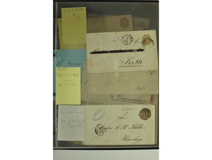 1861/65, große Ganzsachensammlung mit ca. 320 Umschlägen, ungebraucht und gestempelt mit einigen guten Umschlägen u.a. SU1 un