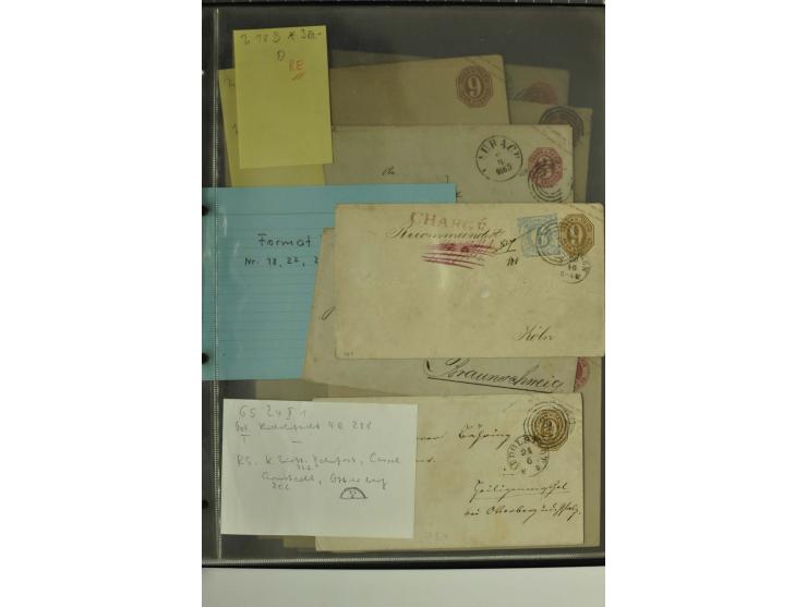 1861/65, große Ganzsachensammlung mit ca. 320 Umschlägen, ungebraucht und gestempelt mit einigen guten Umschlägen u.a. SU1 un