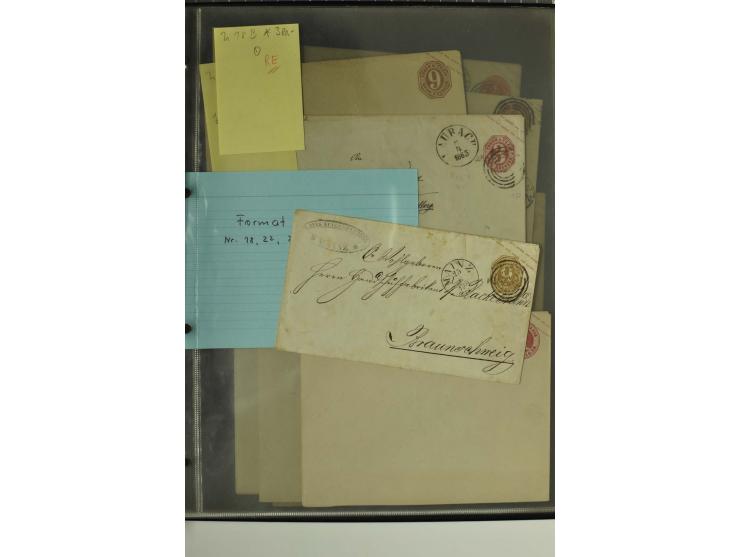 1861/65, große Ganzsachensammlung mit ca. 320 Umschlägen, ungebraucht und gestempelt mit einigen guten Umschlägen u.a. SU1 un