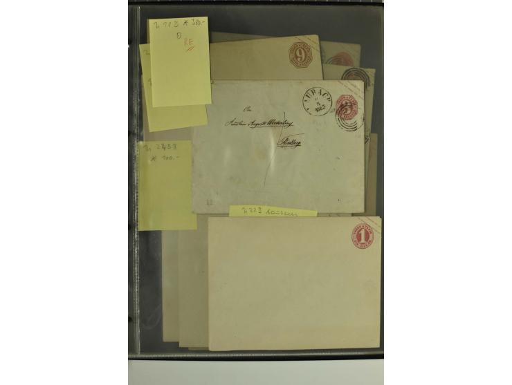 1861/65, große Ganzsachensammlung mit ca. 320 Umschlägen, ungebraucht und gestempelt mit einigen guten Umschlägen u.a. SU1 un