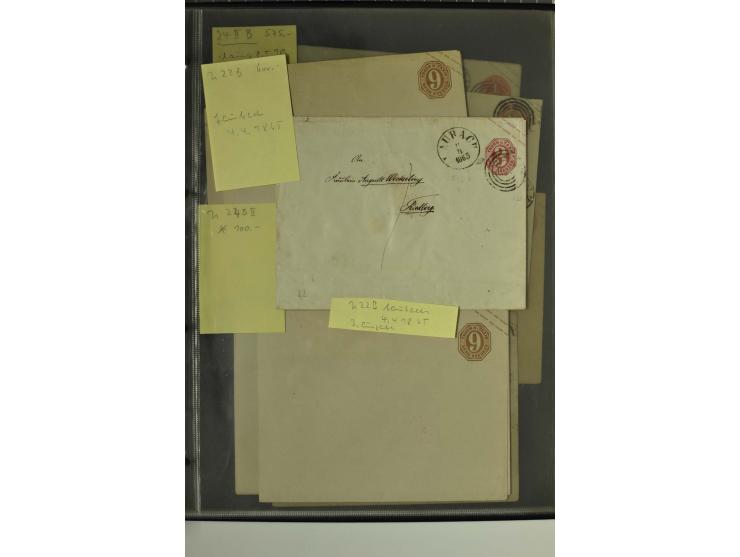1861/65, große Ganzsachensammlung mit ca. 320 Umschlägen, ungebraucht und gestempelt mit einigen guten Umschlägen u.a. SU1 un