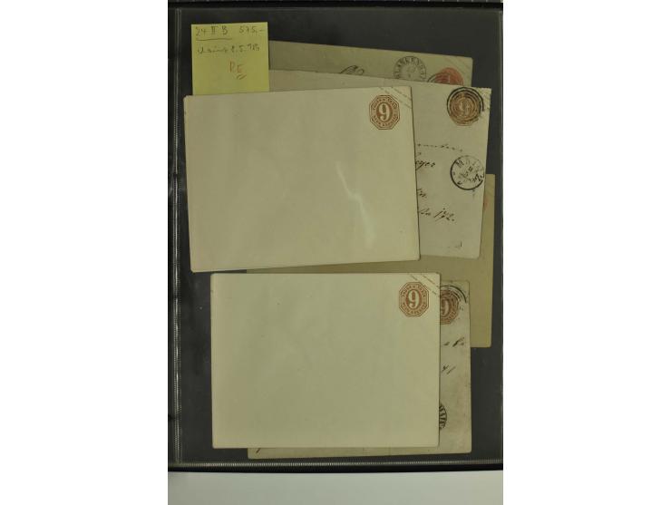 1861/65, große Ganzsachensammlung mit ca. 320 Umschlägen, ungebraucht und gestempelt mit einigen guten Umschlägen u.a. SU1 un