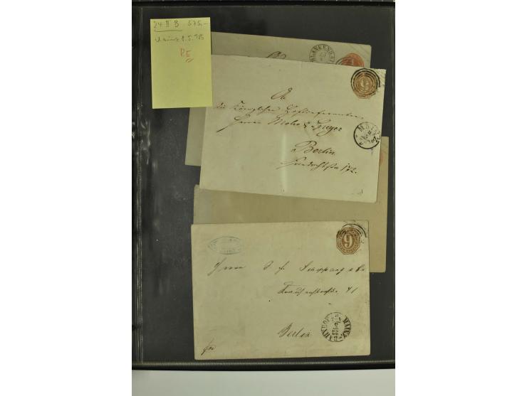 1861/65, große Ganzsachensammlung mit ca. 320 Umschlägen, ungebraucht und gestempelt mit einigen guten Umschlägen u.a. SU1 un