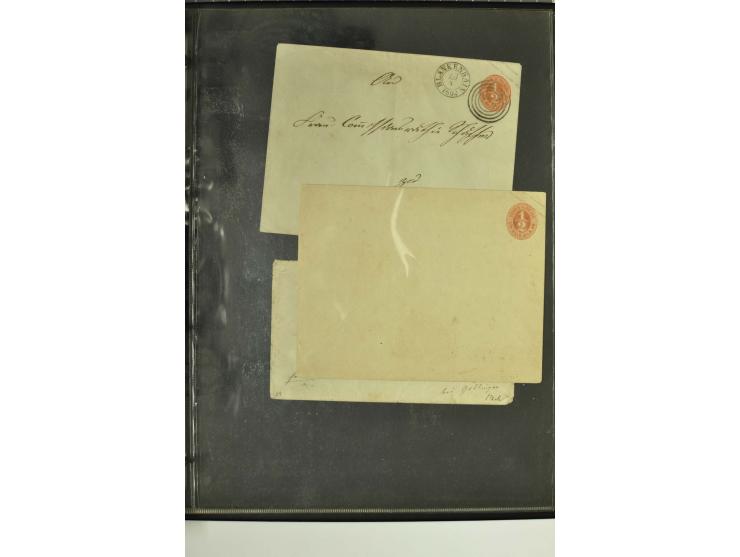 1861/65, große Ganzsachensammlung mit ca. 320 Umschlägen, ungebraucht und gestempelt mit einigen guten Umschlägen u.a. SU1 un