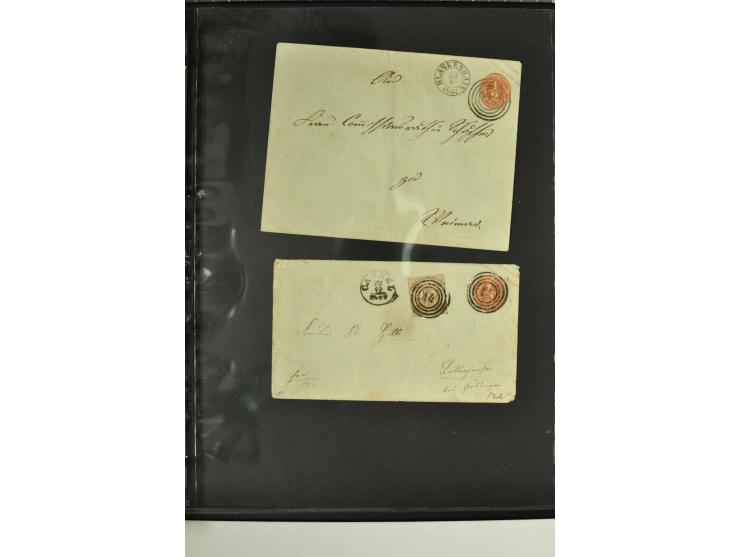 1861/65, große Ganzsachensammlung mit ca. 320 Umschlägen, ungebraucht und gestempelt mit einigen guten Umschlägen u.a. SU1 un