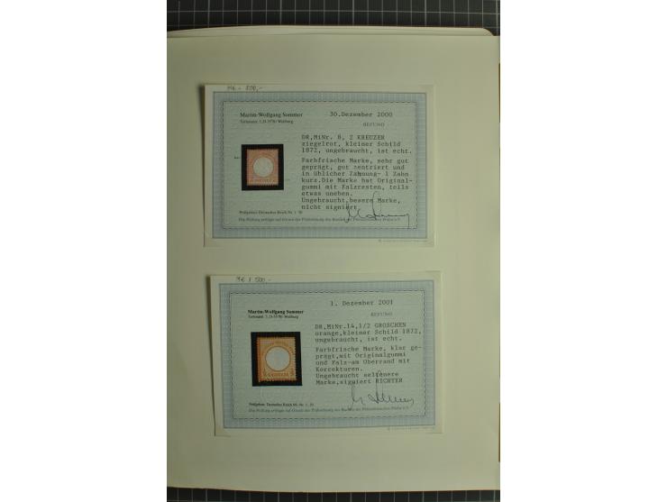 1872/1923, postfrische und ungebrauchte Sammlung inkl. Dienstmarken im Leuchtturm-Vordruckalbum mit gutem Brustschild- und Ge