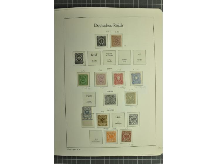 1872/1923, postfrische und ungebrauchte Sammlung inkl. Dienstmarken im Leuchtturm-Vordruckalbum mit gutem Brustschild- und Ge