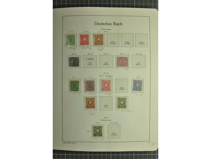 1872/1923, postfrische und ungebrauchte Sammlung inkl. Dienstmarken im Leuchtturm-Vordruckalbum mit gutem Brustschild- und Ge