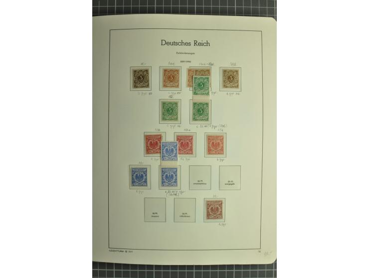 1872/1923, postfrische und ungebrauchte Sammlung inkl. Dienstmarken im Leuchtturm-Vordruckalbum mit gutem Brustschild- und Ge