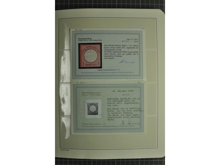1872/1923, postfrische und ungebrauchte Sammlung inkl. Dienstmarken im Leuchtturm-Vordruckalbum mit gutem Brustschild- und Ge