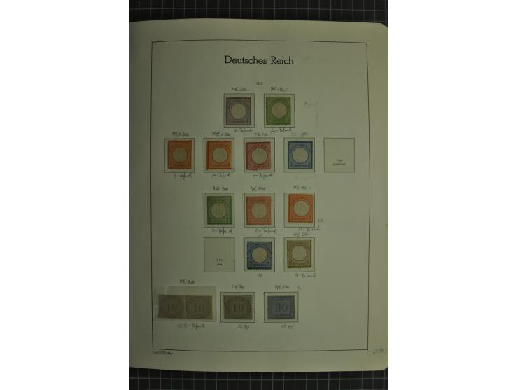1872/1923, postfrische und ungebrauchte Sammlung inkl. Dienstmarken im Leuchtturm-Vordruckalbum mit gutem Brustschild- und Ge