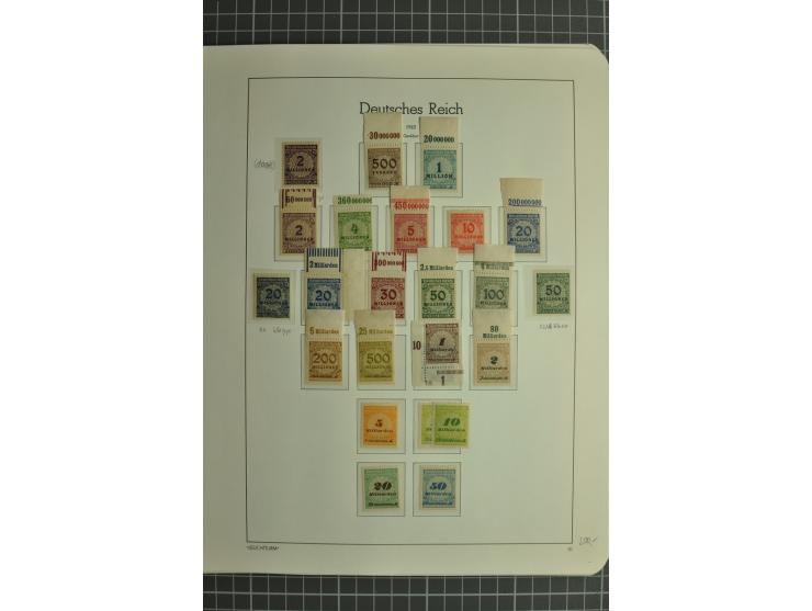 1872/1923, postfrische und ungebrauchte Sammlung inkl. Dienstmarken im Leuchtturm-Vordruckalbum mit gutem Brustschild- und Ge