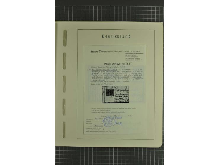 1916/23 Infla, gestempelte Sammlung, meist unsigniert und fraglich, aber auch Mi.-Nr. 151y (Fotoattest Fleiner BPP), 307 auf 