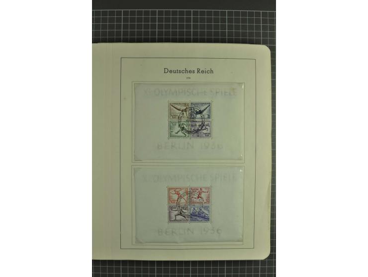 1933/45, gestempelte, weitgehend kpl. Sammlung, Bl. 2 nicht bewertet, da Stempel fraglich, dazu etwas Besetzung II