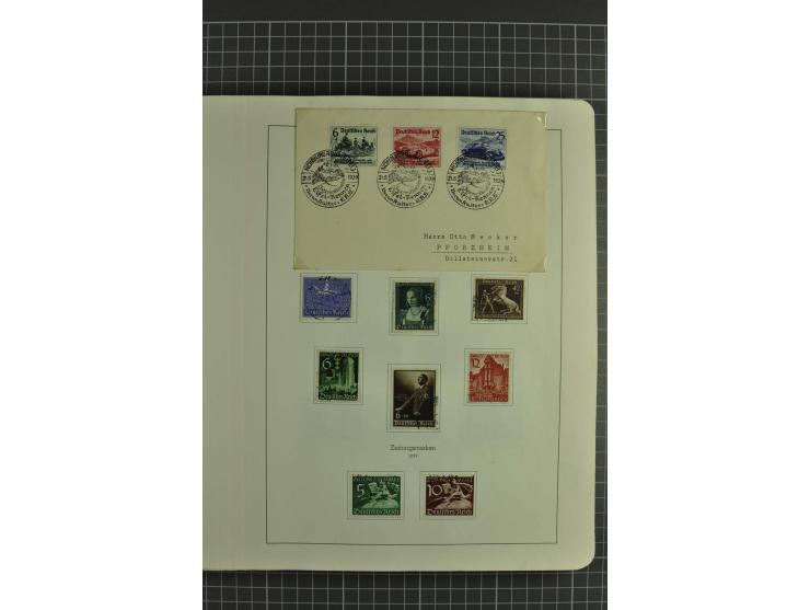 1933/45, gestempelte, weitgehend kpl. Sammlung, Bl. 2 nicht bewertet, da Stempel fraglich, dazu etwas Besetzung II