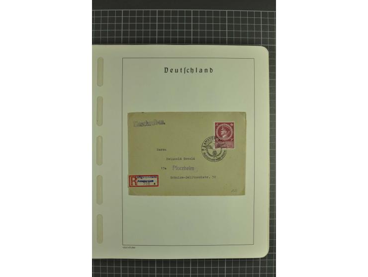 1933/45, gestempelte, weitgehend kpl. Sammlung, Bl. 2 nicht bewertet, da Stempel fraglich, dazu etwas Besetzung II