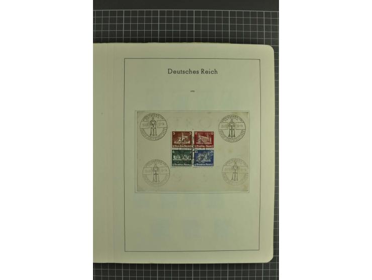 1933/45, gestempelte, weitgehend kpl. Sammlung, Bl. 2 nicht bewertet, da Stempel fraglich, dazu etwas Besetzung II